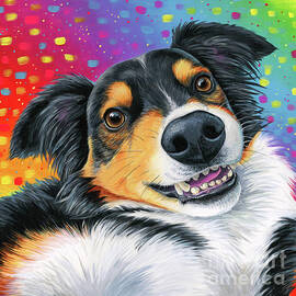 Caliber the Tricolor Australian Shepherd Dog by Rebecca Wang