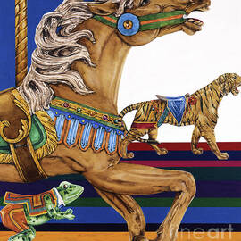 Carousel Animals - Horse And Tiger by Chris Calle