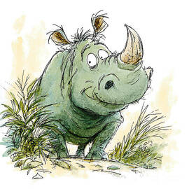 Cartoon Rhino 01 by Elisabeth Lucas
