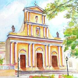 Cathedral of San Juan Bautista  by Carlin Blahnik CarlinArtWatercolor
