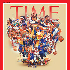 New York Knicks 2026 NBA Champions Time Cover by Neil Jamieson for Time