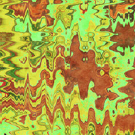 Chartreuse Flume - Contemporary Abstract - Abstract Expressionist painting - Green, Mint, Brown by Studio Grafiikka