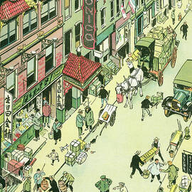 Chinatown - Up and Down New York - NY scenes and sites by Tony Sarg by Tony Sarg