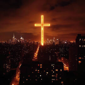 Christ Over The City 1 by Gian Smith
