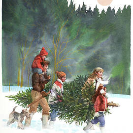 Christmas - Family Carrying Tree by Tom McNeely
