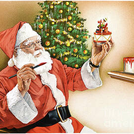 Christmas - Santa Claus Painting Toy by Jim Butcher