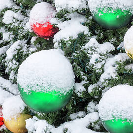 Christmas Tree Ornaments with Snow 2 by Kelley King