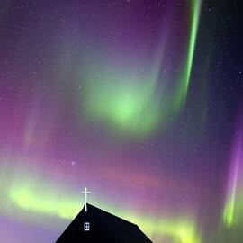 Church on the volcano #1 by Christopher Mathews