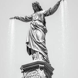 Cincinnati Fountain Tyler Davidson Black and White Photo by Paul Velgos