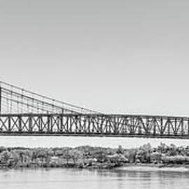 Cincinnati Roebling Bridge Black and White Panorama Photo by Paul Velgos