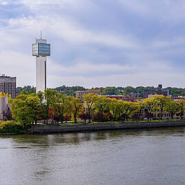Cityscape of downtown area of Moline, Illinois from I-74 bridge by Steven Heap
