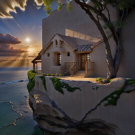 cliff shore house by Eris and AI