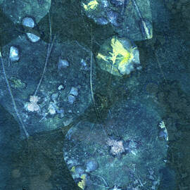 Clover and Wildflowers Pattern With Redbud Leaves by Elizabeth Reich