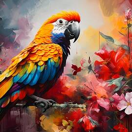 Collage-Style Burst of Tropical Colors No 2 by Andre Petrov