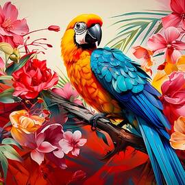 Collage-Style Burst of Tropical Colors No 3 by Andre Petrov