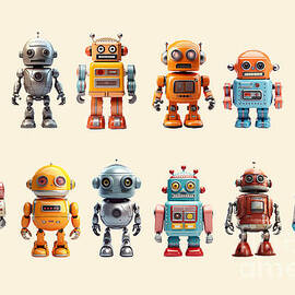 Collection of vintage robots by Delphimages Photo Creations