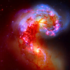 Colliding Galaxies in Space by Stefano Senise