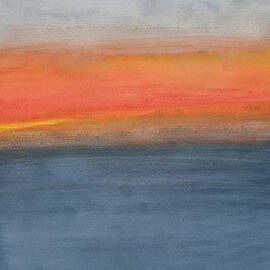 Color Field Hawai'i Cloudy Ocean Sunset by Elizabeth Reich