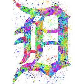 Colorful Abstract Detroit Tigers Baseball Poster  by Stefano Senise