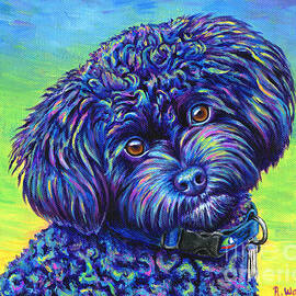 Opalescent - Black Toy Poodle by Rebecca Wang