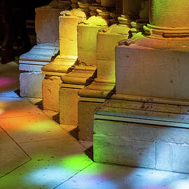Colorful lights on Interior of the Monastery of Batalha near Lei by Steven Heap