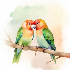 Colorful Lovebirds by Land of Dreams