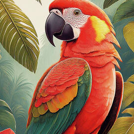 Colorful Parrot in Tropical Forest 10 by Chuck Staley