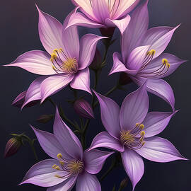 Columbine Wall Art Floral Oil Painting by Nature Oil Painting