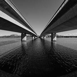 Commonwealth Avenue Bridge, Canberra, Australia BW by Steven Ralser