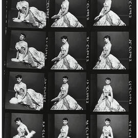 Contact Print of Audrey Hepburn Wearing An Adrian Dress by Richard Rutledge