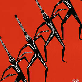 Corroboree - Australia - Aboriginal culture, tribal dance - Vintage travel advertisement poster by Gert Sellheim
