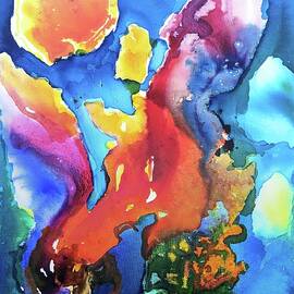 Cosmic Fire Abstract  by Carlin Blahnik CarlinArtWatercolor