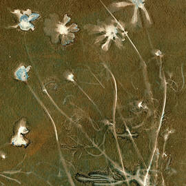 Cosmos Green Tea Toned Cyanotype by Elizabeth Reich