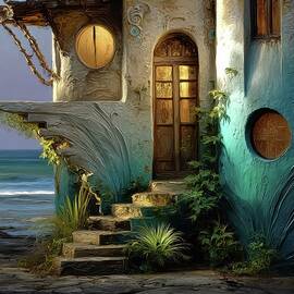 Cottage With Cat Eye Window by Eris And AI