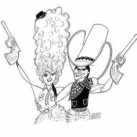 Country Duo by Al Hirschfeld