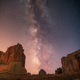Courthouse Towers and the Milky Way by Dan Norris