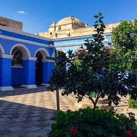 Courtyard at Santa Catalina Monastery, Arequipa, Peru by Travel Essayist