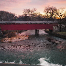 Covered Bridge Sunrise from Wehr's Dam by Jason Fink