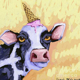 Cow with Ice Cream by Lucia Stewart