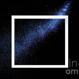Creative frame concept with neon blue glitter splash trail on bl by Jelena Jovanovic