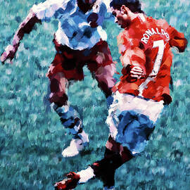 Cristiano Ronaldo dribbles the ball by Gradify Creations