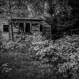 Crumbling Ruins of Jackfish Ghost Town 6 BW by John Twynam