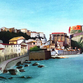 Csontvary paintings - Scilla, old Italian seaside town in the early 1900s by Csontvary Kosztka Tivadar