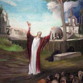 Csontvary paintings - The Savior praying, Jesus Christ in Jerusalem by Csontvary Kosztka Tivadar