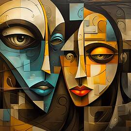 Cubist interpretation of the tale of Beauty and the Beast by Andre Petrov