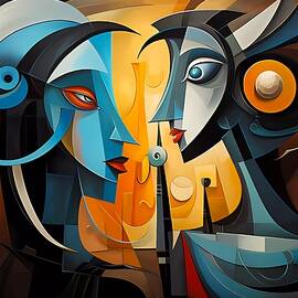 Cubist interpretation of the tale of Beauty and the Beast No 2 by Andre Petrov