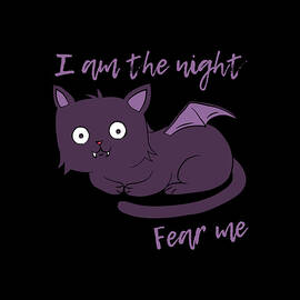 Cute Halloween Cat I Am the Night Fear Me by Flippin Sweet Gear