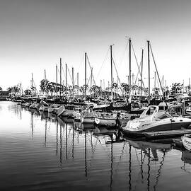 Dana Point Harbor in Black and White by Rebecca Herranen