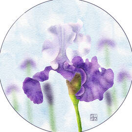 Dark Iris in Bloom by Snow Iris Studio