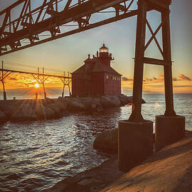 Day Breaks Over The Sturgeon Bay Lighthouse by Duluth To Door County Photography